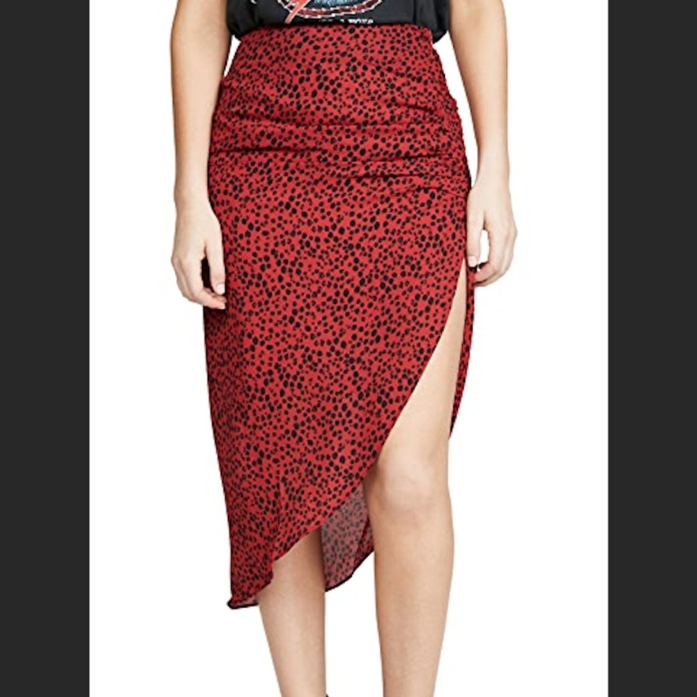 BB Dakota Red Ruched Awakening Skirt
